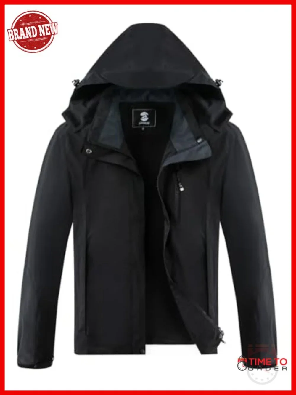 Lightweight Waterproof Raincoat with Removable Hood, Breathable Mesh Lining,